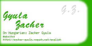 gyula zacher business card